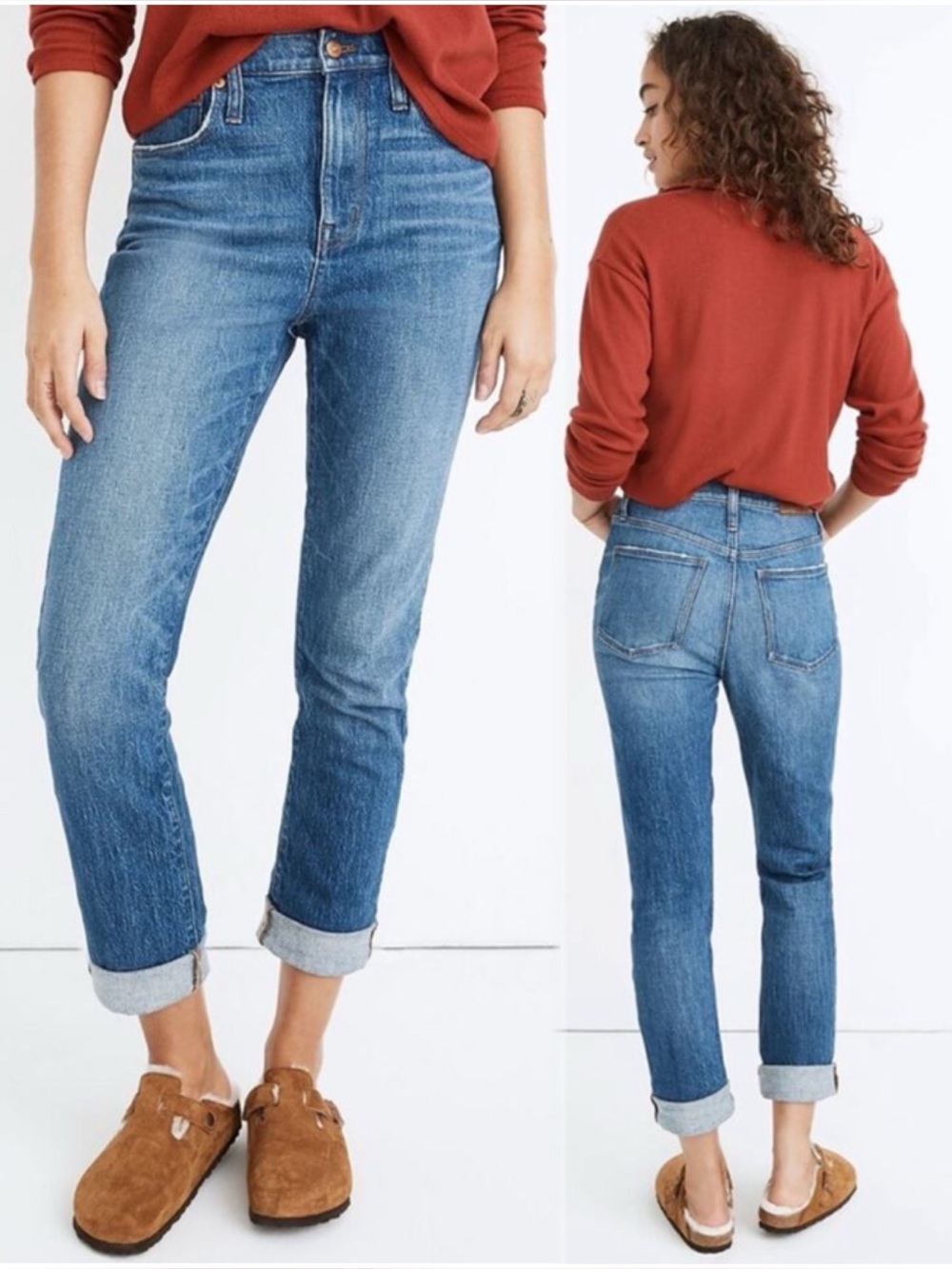 Madewell The High-Rise Slim Boyjean in Moorland Wash